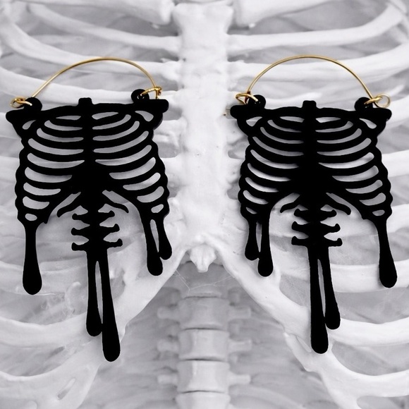 Jewelry | Dripping Ribs Ribcage Spinal Cord Skeleton Gothic Creepy ...